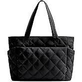 Uselike Tote Bag for Women, Lightweight Puffer Tote Work Bags with Compartments for Travel, Quilted Shoulder Bag with Zipper