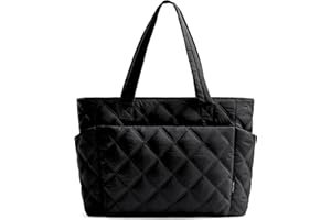 Uselike Tote Bag for Women, Lightweight Puffer Tote Work Bags with Compartments for Travel, Quilted Shoulder Bag with Zipper