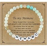 AHAETH Memaw Gifts from Grandkids Grandchildren for Birthday Beaded Jewelry Best Memaw Bracelet