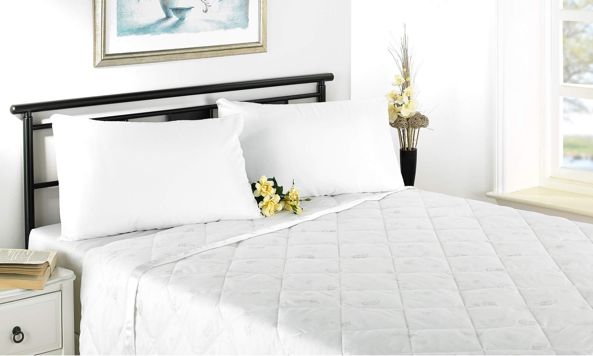Diana Cowpe Double/Kingsize 250cm x 230cm White 3 Tog Feather & Down Blanket Throw Quilt Eiderdown