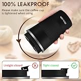 Aolieh Travel Mug 380 ml Insulated Stainless Steel Cup with Lid Black view 4