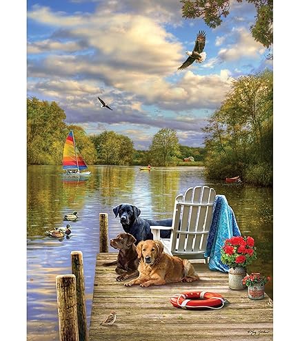 Cobble Hill 500 Piece Puzzle - Island Paradise With Sample Poster, Made In USA Eco-Friendly