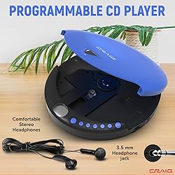 Craig CD2808-BL Personal CD Player with Headphones