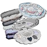 Flower Knows Shell's Jewel 6-Color Makeup Palette,Smoke Greys Eyeshadow Palette with 4 Matte + 2 Shimmer Shades,Blendable Smooth Cute Make Up,0.23 Oz(03 Deep Sea)