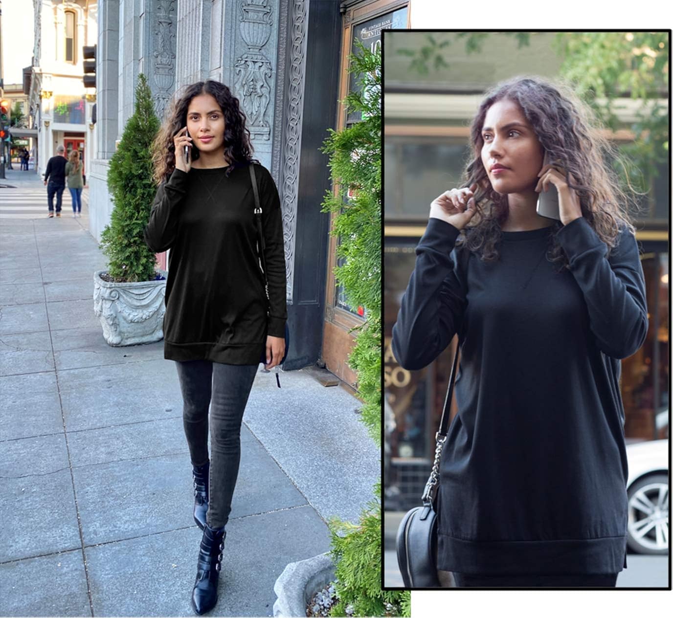 Womens Casual Pullover Tunic Tops For Leggings Long Sleeve Crew Neck Sweater for Fall, Winter, Everyday Loose Tops For Women at  Women’s Clothing store
