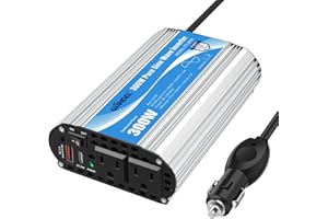 GIANDEL 300 Watt Pure Sine Wave with UL Approved Fuses 12V DC to 120V AC Car Power Inverter with USB-C PD 30W and QC3.0 USB for Starlink Tablets Laptops Smartphones