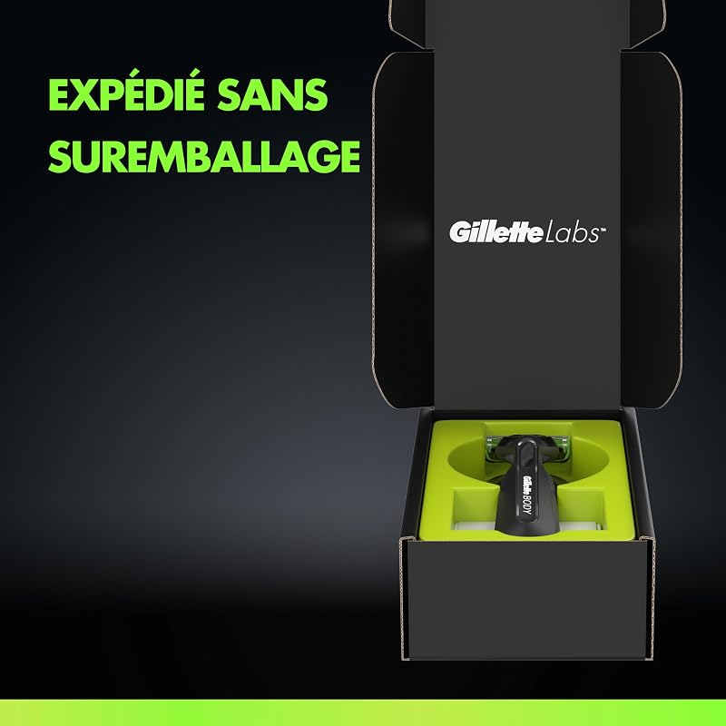 Labs Body + Intimate Rasoir Intime Homme, 3 Cartouches, Noir – Conçu pour le Rasage du Corps et du Pubis, Lames avec une Barre Anti-Poils Incarnés et Irritation, Manche Facile à Gripper
