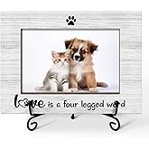 CIAEXRN Pet Picture Frame, Wooden Photo Frame 4x6, Dog Lovers Gifts Pet Memorial Gifts for Woman, Tabletop Display Home Decorations -35