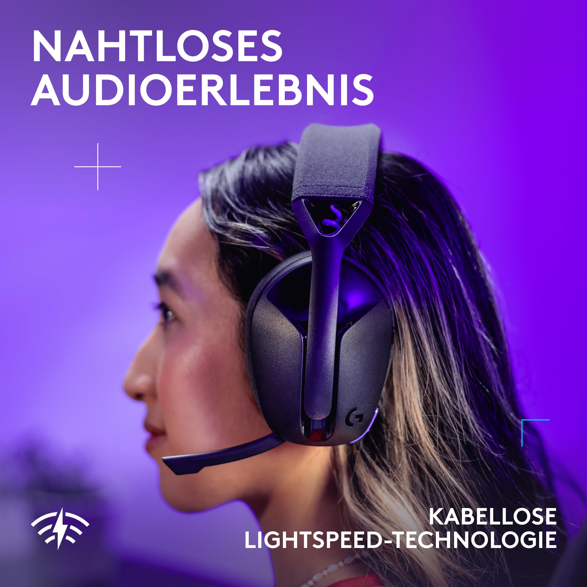 Logitech G G321 Lightspeed kabelloses Bluetooth-Gaming-Headset, dynamischer Komfort und Passform, 16-kHz-Schwingmikrofon, über 20 Std. Akkulaufzeit, PC, PS4, PS5, Nintendo Switch, Mobilgerät – Schwarz 4