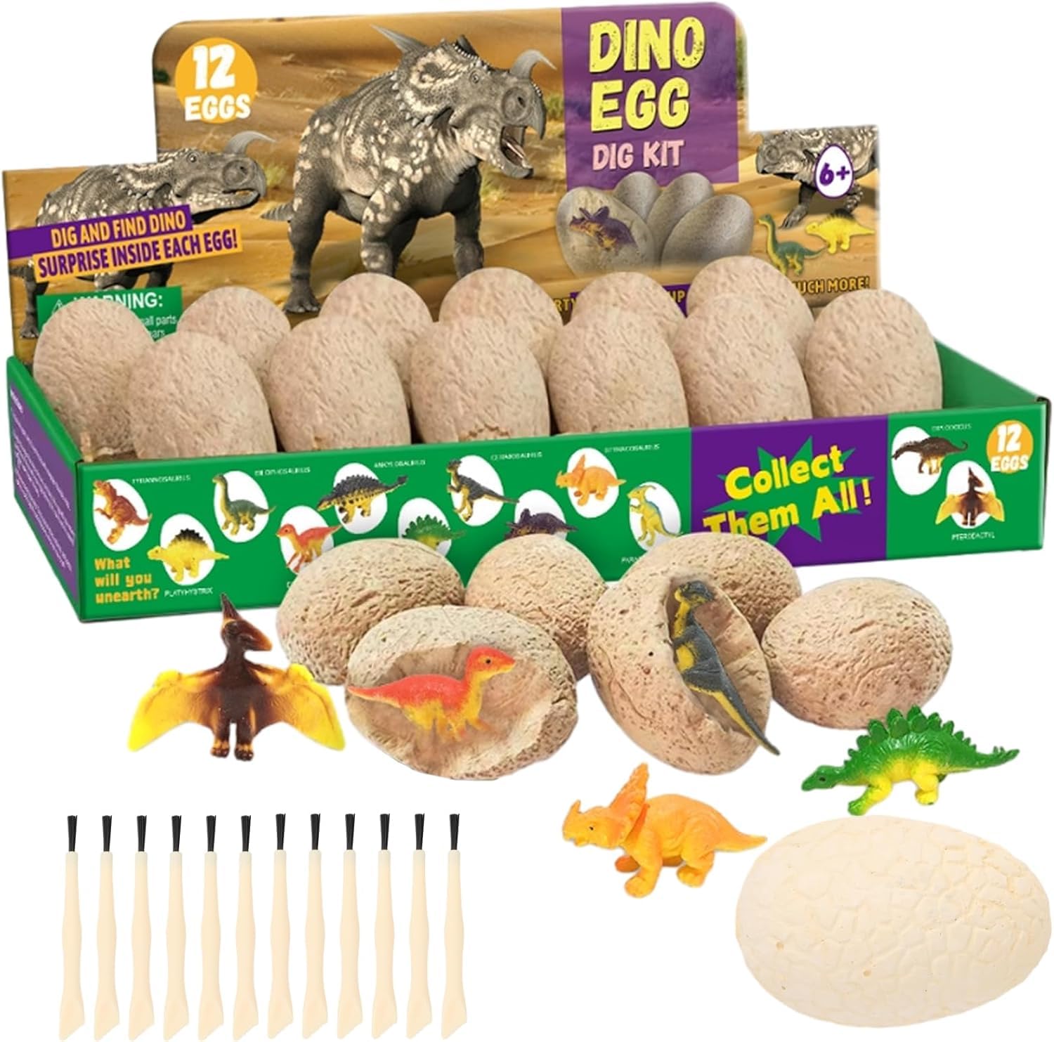 Dinosaur Excavation Set for Children - Dinosaur Eggs Advent Calendar with Dinosaur Figures for Boys & Girls Aged 6-10
