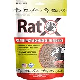 RatX Rodent Control Bait Pellets for Rats &amp; Mice &ndash; Poison Free, Pet Safe Indoor &amp; Outdoor Use Pellets 18 oz. Bag