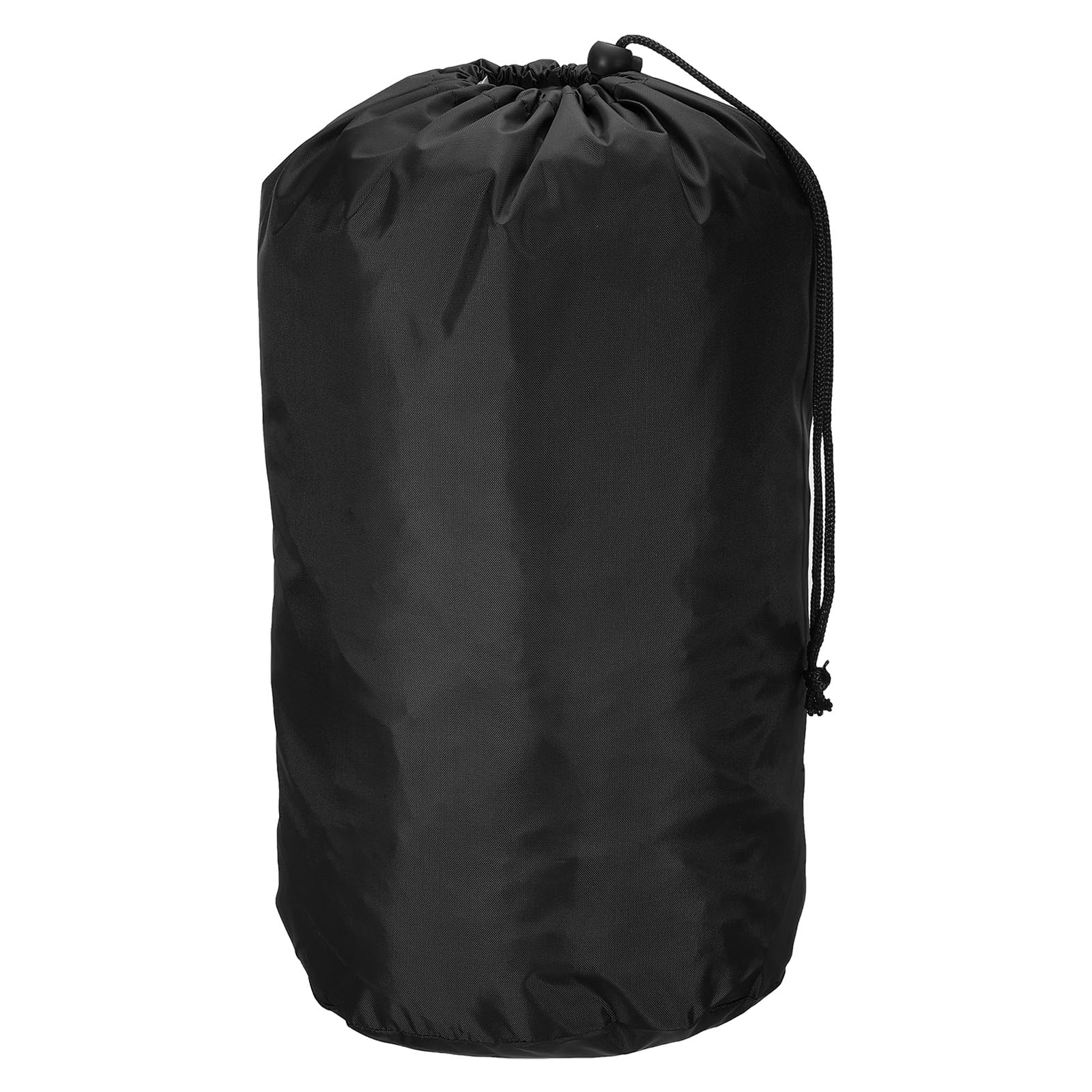 PATIKIL Stuff Sack, 10 x 20 Inch Waterproof Outdoor Storage Sack Portable Drawstring Dust Flap Bag for Camping, Black