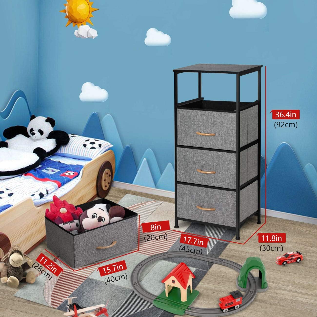 COSYLAND 4 Drawer Dresser Storage Tower, Fabric Organizer Unit Stable for Bedroom, Closet, Entryway, Hallway, Nursery Room: Home & Kitchen