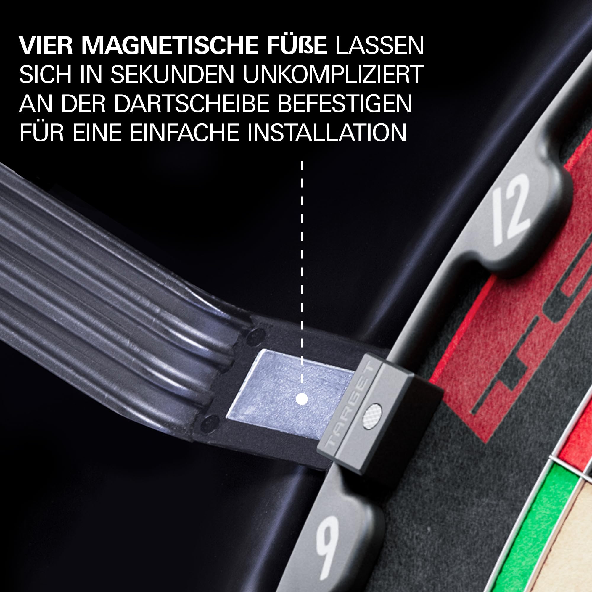 Target Darts Corona Vision Dartboard Lighting System, Schwarzer Rahmen | Weißes LED Dart Board Surround Ringlicht mit magnetischen Füßen | Schatten eliminierendes Dartboard Licht | Professionelle Dart 3