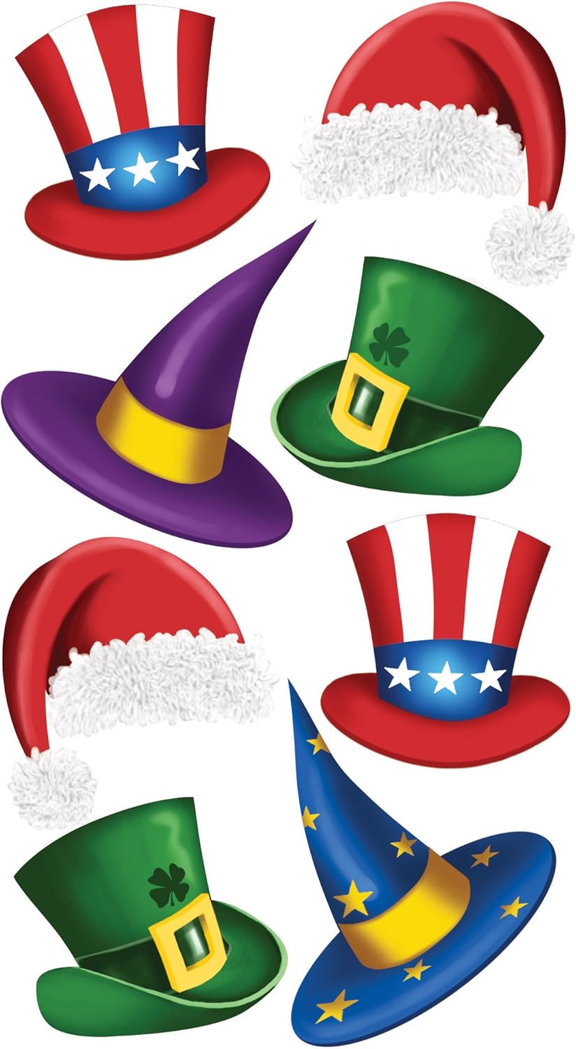 EK Success Brands Jolee's Boutique Decorative Stickers, Holiday Hats Dress Ups