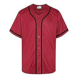 DEHANER Maroon Men's Baseball Jersey for Women