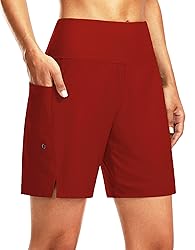 Women's 7" Long Swim Board Shorts High Waisted