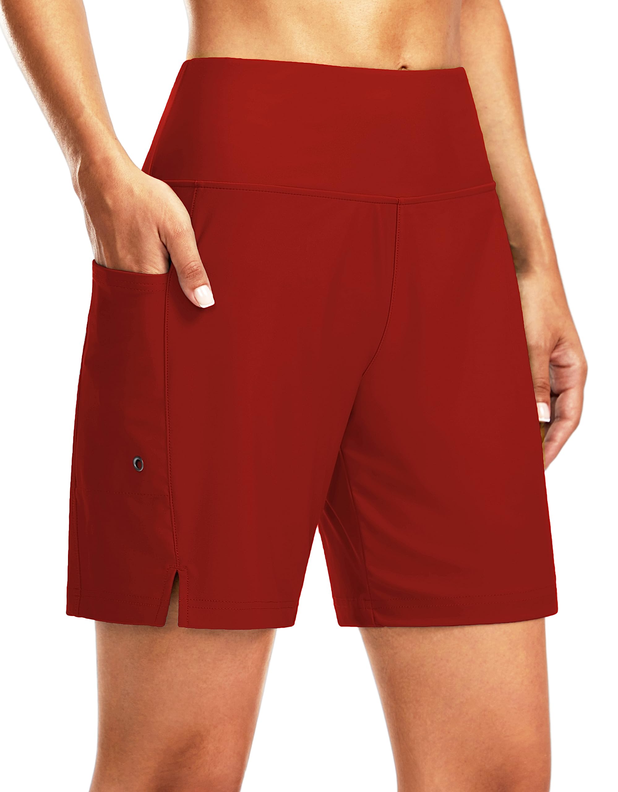 Women's 7" Long Swim Board Shorts High Waisted