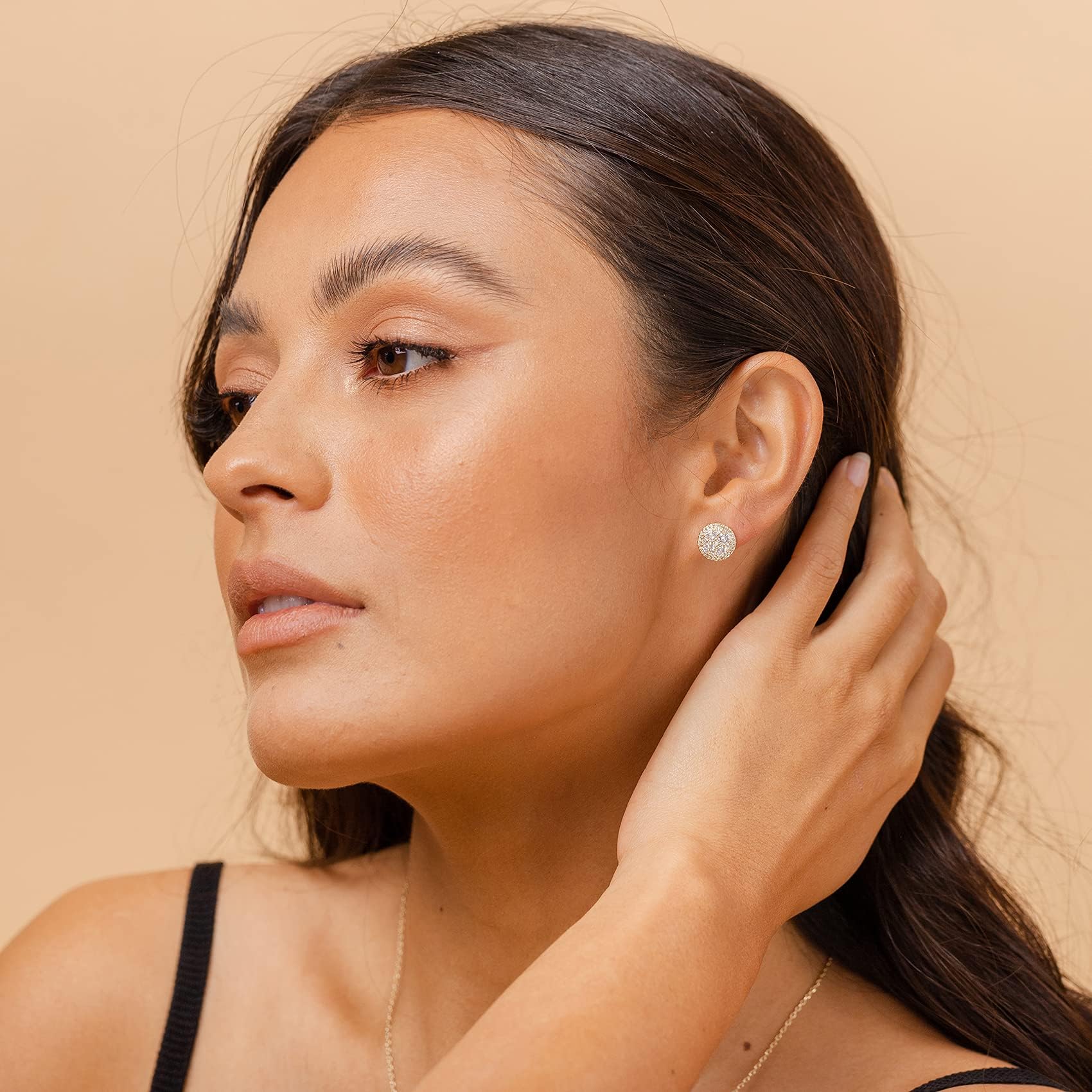 PAVOI 14K Yellow Gold CZ Stud Earrings