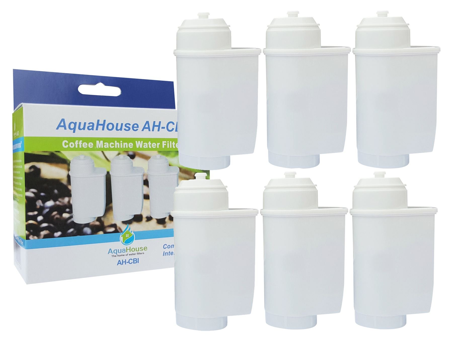 AquaHouse AH-CBI ccompatible Water Filter fits Siemens EQ Coffee Machines TZ70003 TCZ7003 467873 575491 (6 Pack)