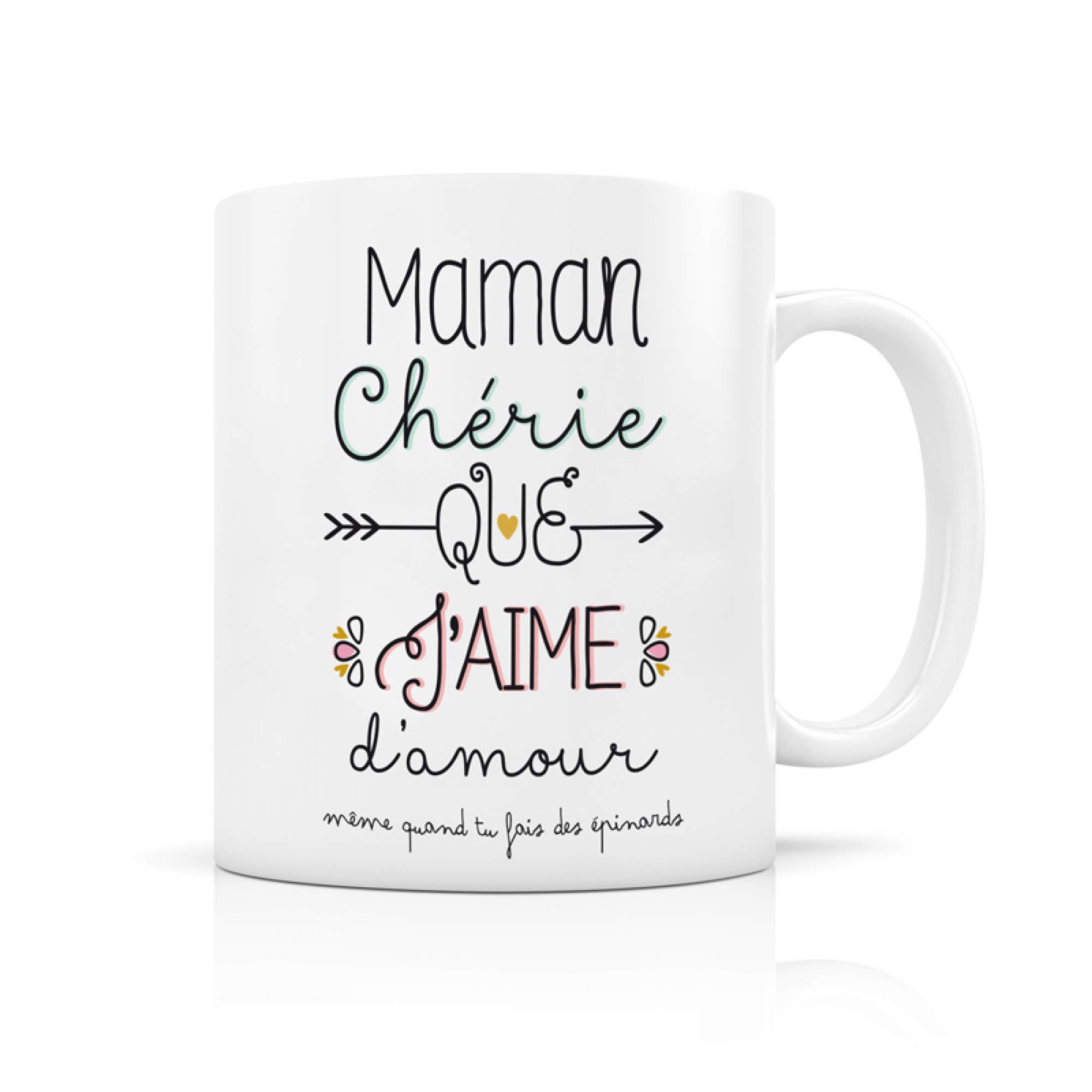 Label'tour Creabisontine Ceramic Mug Maman Chérie que Iaime [French Language]