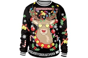 Colorful House Unisex's Ugly Christmas Jumper Sweater Printed Pullover,3D Funny Digital Print Sweatshirt Suit for Men Woman