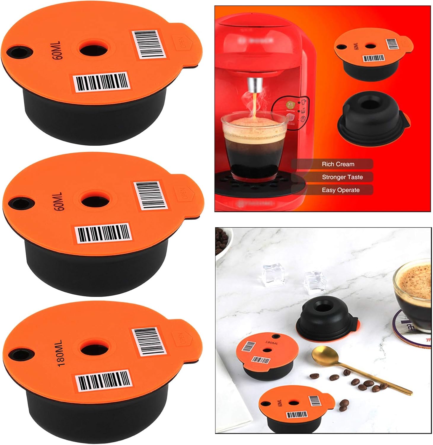 Cápsulas Café para Bosch Tassimo Home Office Cafe 1 pieza 180 ml Fenteer 3  tazas Cápsulas Café de Plástico Reutilizables 2 piezas 60 ml Café y té  Filtros y repuestos para cafeteras delifoods-delivery.ch