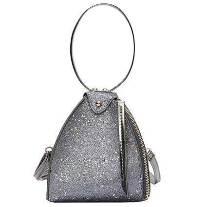 Fanspack Womens Small Handbag Satchel Bag Fashion Lantern Shape Bling Shoulder Bag