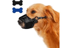 PAW WARES PawWares Dog Muzzle - Soft Nylon Anti-Biting Dog Mouth Guard, Drinkable Muzzle, Double Layer Velcro | Muzzle for Dogs to Prevent Biting - Breathable - Size Medium