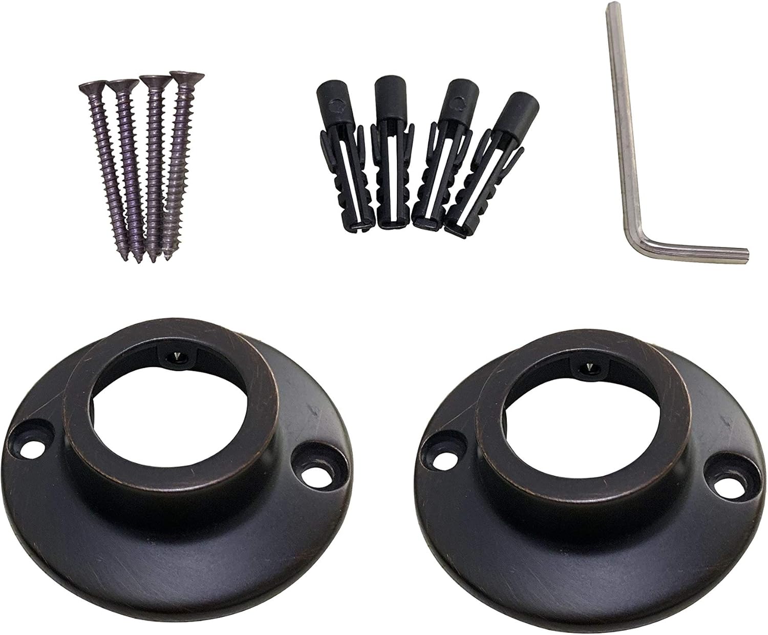 Amazon Com Naiture Straight Shower Curtain Rod Round Flanges