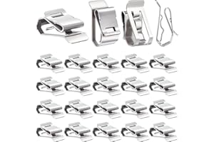 DUNZY 100 Pcs Stainless Steel Cable Clips S Clip Metal Trailer Wire Clip Electrical Cord Management Solar Panel Wire Clip for PV Wiring Boat Cable Boat Trailer, 0.2 Inch to 0.3 Inch in Rope Capacity, Silver
