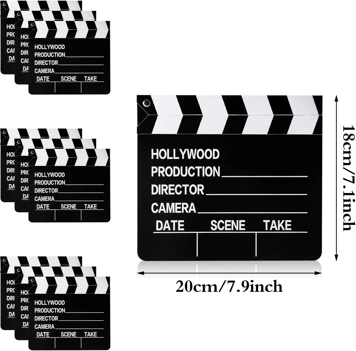 10 Pièces Clap de Cinéma Clapper Board Inscriptible Clap Board Films