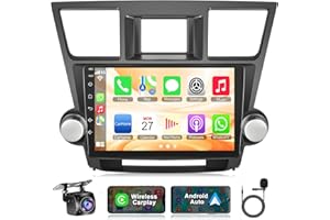 B4U 4G+64G Car Radio for Toyota Highlander 2008 2009 2010 2011 2012 2013, Wireless Carplay&Android Auto with Android 13 Support Bluetooth/Voice Control/GPS/WiFi/SWC/FM, 10.1 Inch IPS Touch Screen