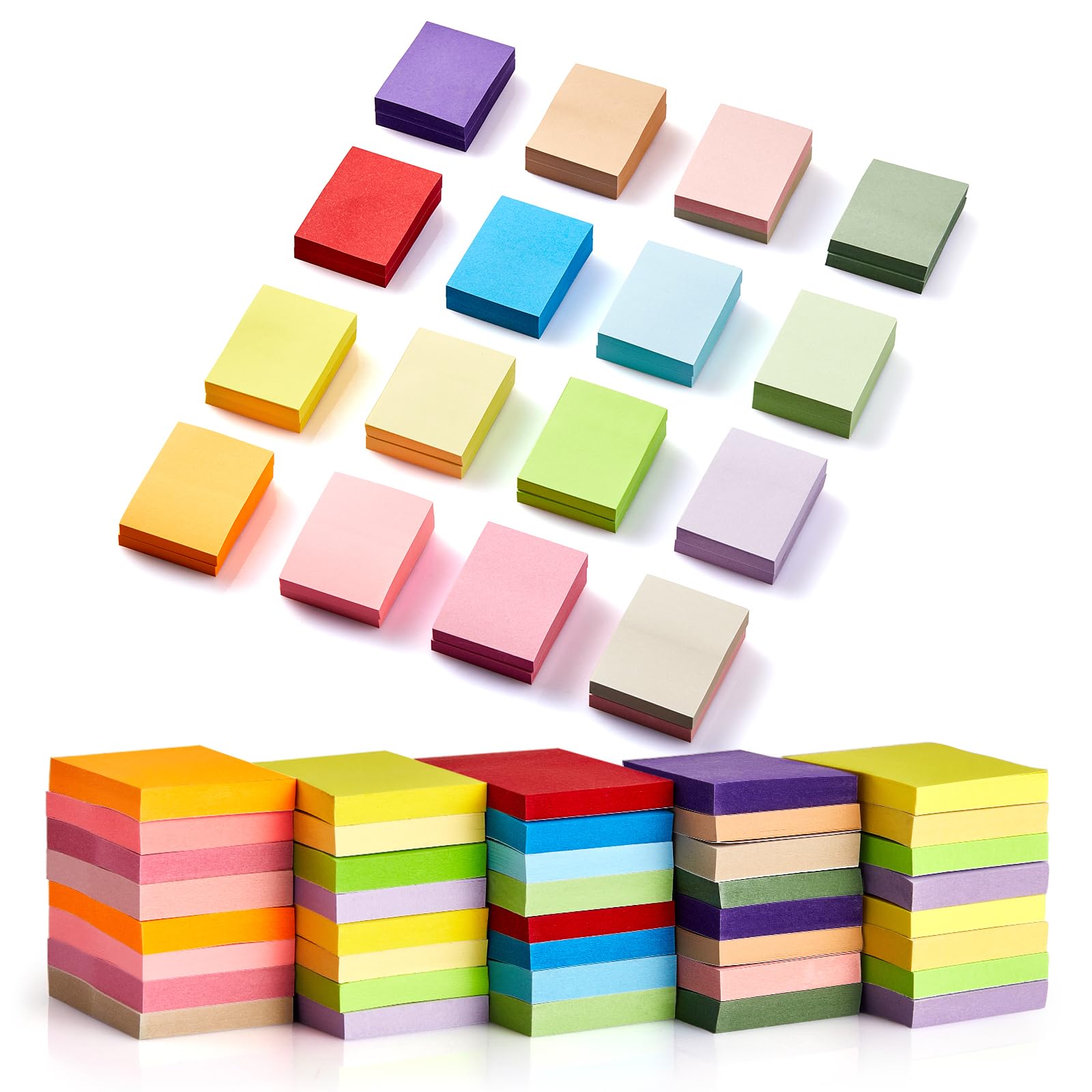 Photo 1 of (40 Pads) Sticky Notes 1.5x2 in, 16 Colors Post Self Stick Pad Its, Clean Removal Colorful Mini Pads Bulk for Office, Home, School,Teachers, Meeting, Notebooks