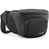 Cwatcun Waterproof Camera Waist Bag Compact Camera Case, Lightweight Portable Fanny Pack, Daily Carry Storage Case Crossbody Bag for Canon, Nikon, Sony, Fuji DSLR/SLR/Mirrorless Camera, Lens, Black