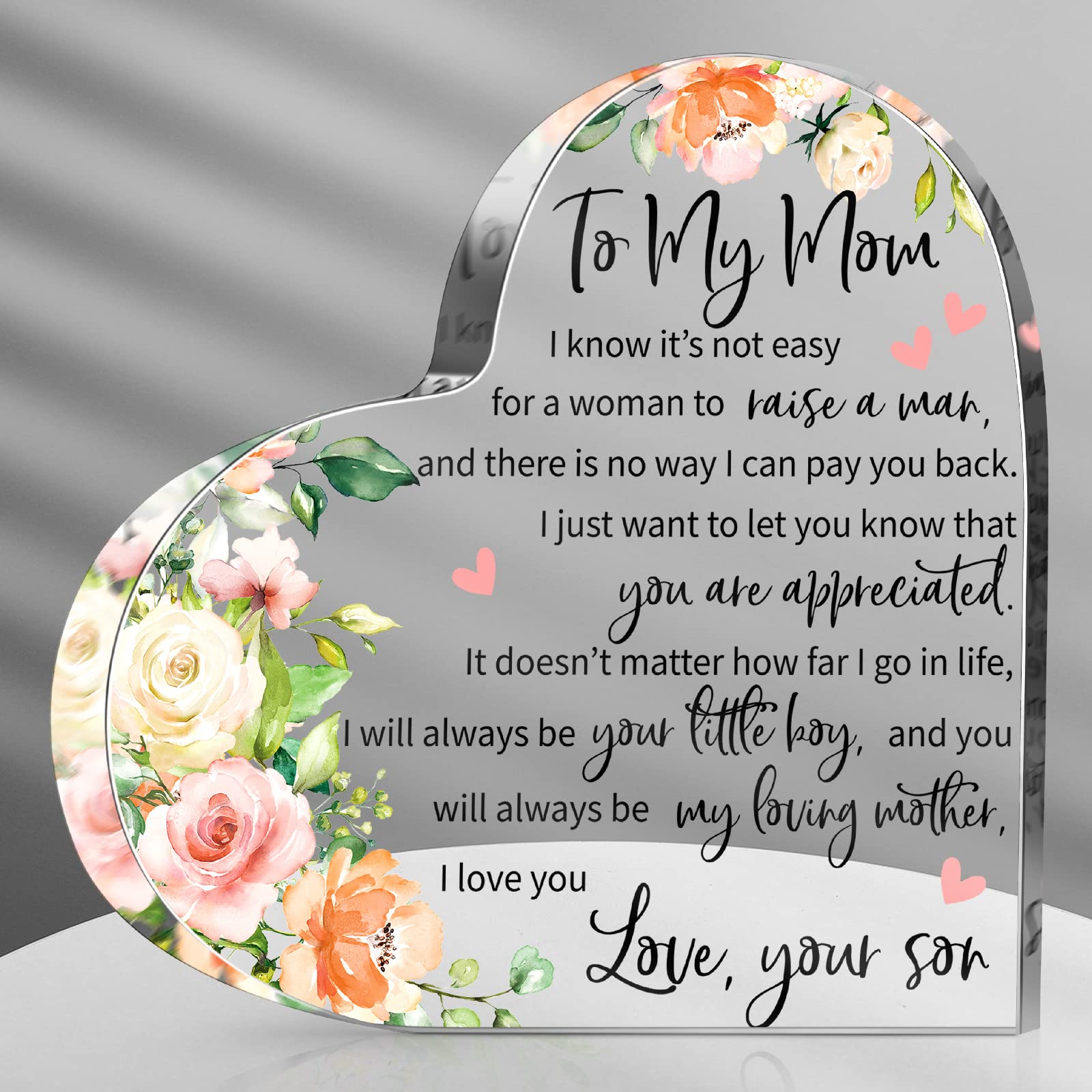 Jetec Mothers Day Gifts Acrylic Mom Birthday Sign Plaque Presents from ...