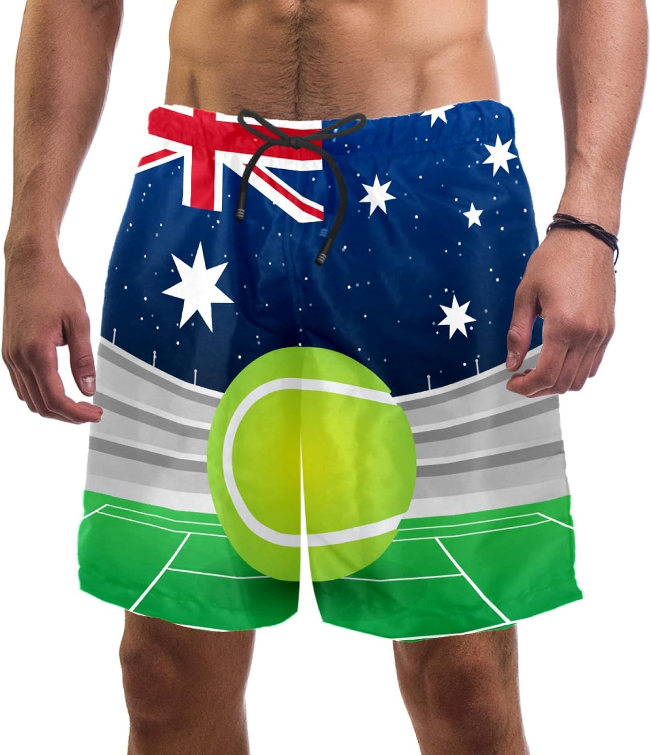 Abenily Men's Swim Trunks Australian Tennis UK British Flag Board