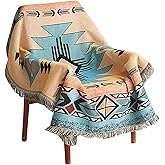 Hopstar Aztec Throw Blanket Navajo Indian Blankets and Throws Boho Western Decor Couch Cover Blanket for Bed Sofa Living Room Beach Travel 51"x63" (HOH Xil, 51"x63")
