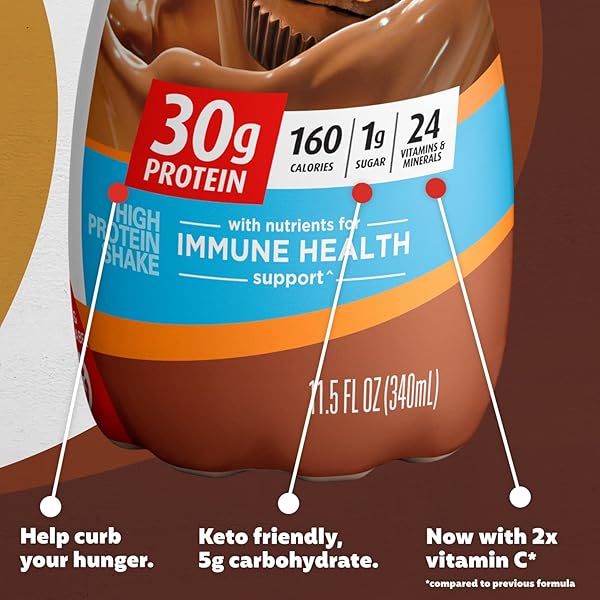 PREMIER PROTEIN SHAKE, CHOCOLATE PEANUT BUTTER, 30G PROTEIN, NO ADDED SUGAR, 24 VITAMINS & MINERALS TO SUPPORT IMMUNE HEALTH, 11.5 FL OZ, 12 PACK (PACKAGING MAY VARY)