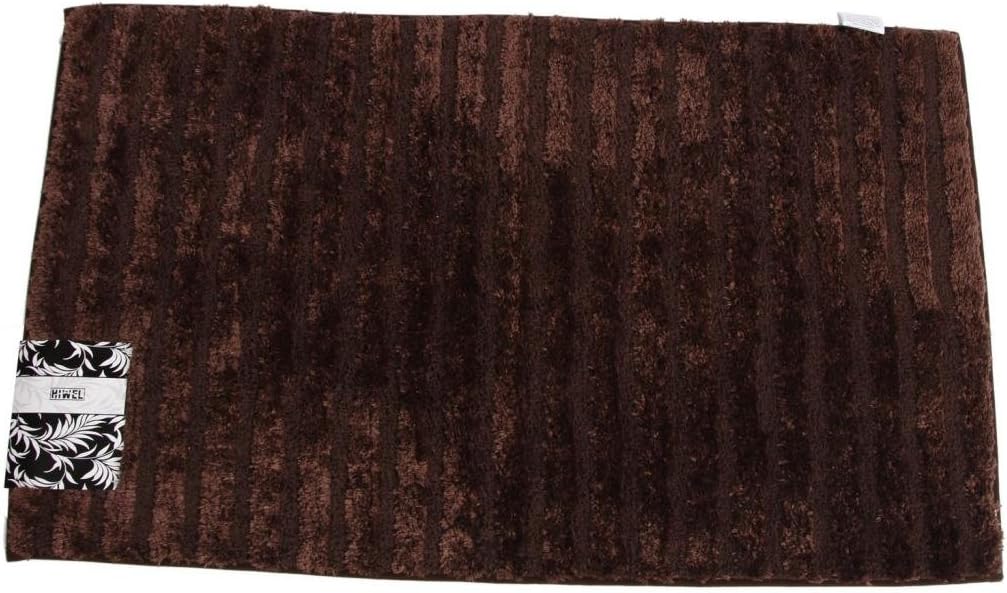 Hiwel Tufted Microfiber Bathroom Rug, 20 by 34 Inch, with Memory Foam Interior, Absorbant & Comfortable, Multi-functional Household Complement, Bison Brown