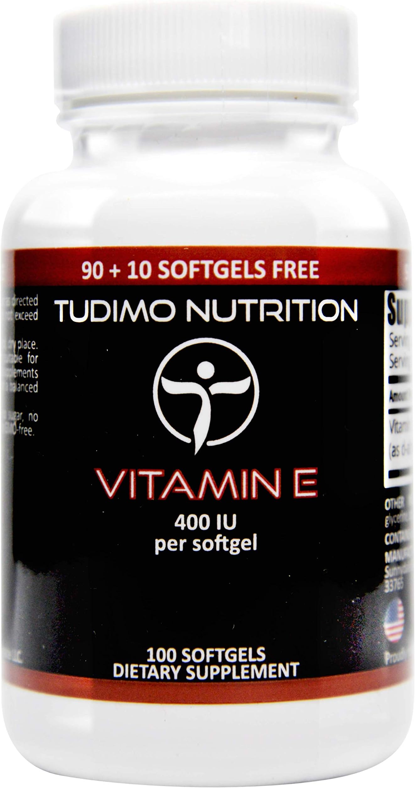 Vitamin E 400 IU Softgels - 100 pcs (3+ Month Supply) of Rapidly Disintegrating Softgel Oil Capsules, Each with 268 mg of Premium Quality Natural D-Alpha Tocopherol