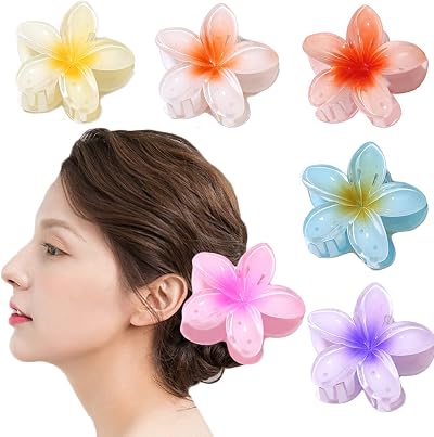 WUBAYI 6 Pcs Flower Hair Clips Nonslip Claw Clips for Medium Thick Hair