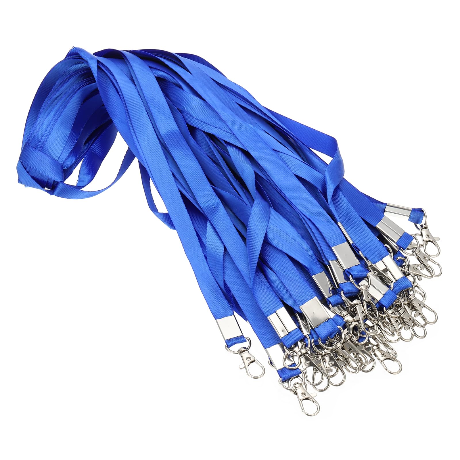 PATIKIL 48cm Lanyards Bulk, 50pcs Teacher Lanyards for ID Badges Keys Badge Lanyard Durable Personalized with Clip for ID Card, Blue