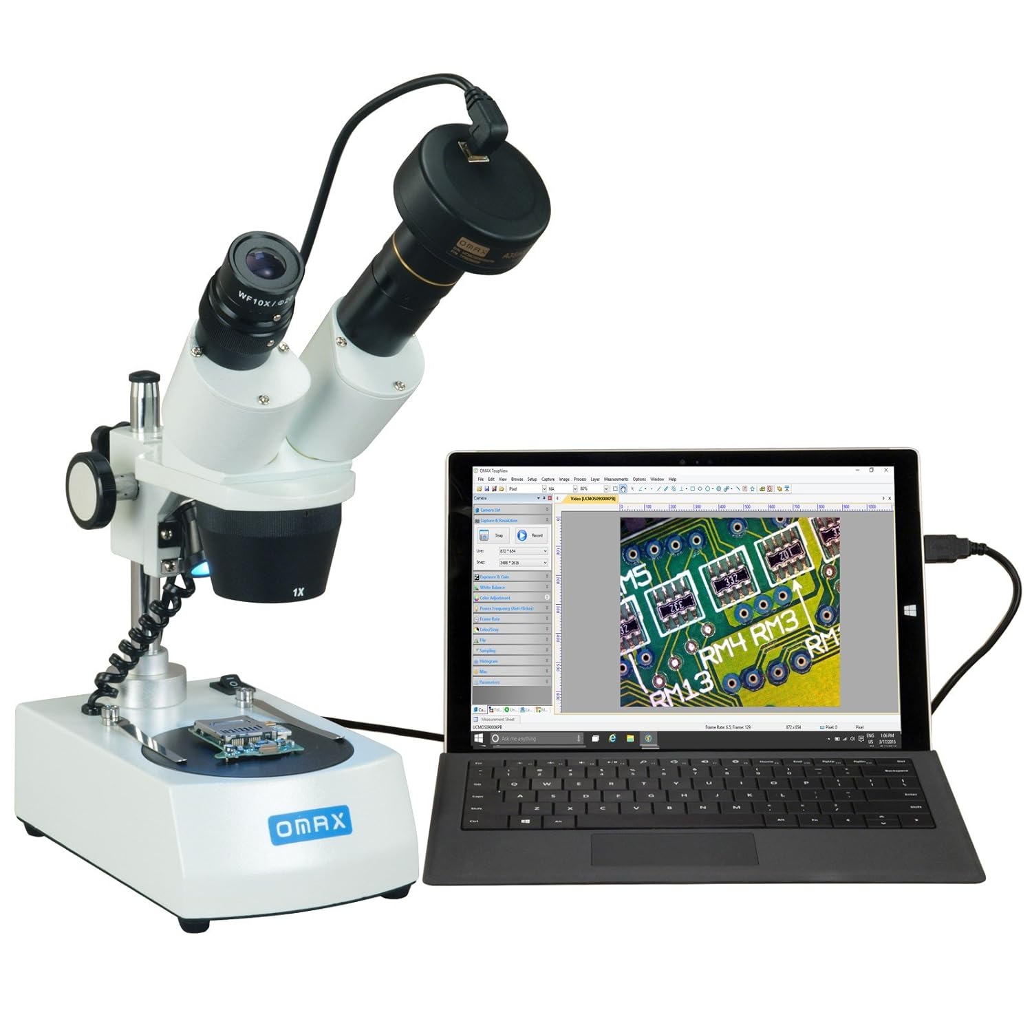 OMAX 10X30X Cordless Stereo Binocular Microscope with Dual