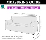 SAMSTEX 2 Seater Sofa Cover 1-Piece Stretch Jacquard Knit Brown view 6