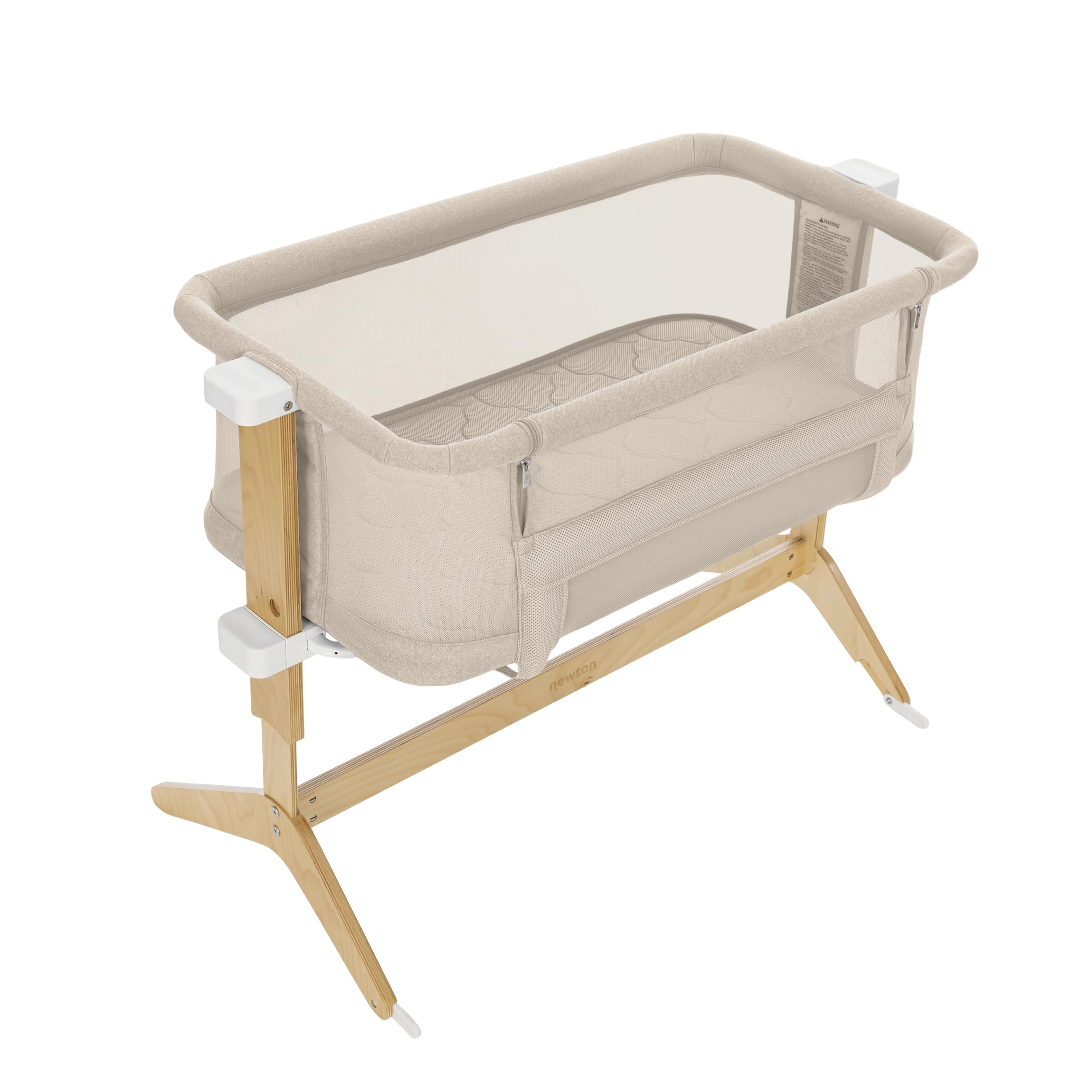 Newton Baby Bassinet & Bedside Sleeper with Mattress & Sheet - Sandstone
