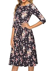 Simple Flavor Women's Floral Vintage Dress Elegant