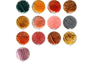 YGLNDEN 49-61 Color Latch Hook Kit - Colorful Yarn Bundles for DIY Rug Making - Cut Yarn for Kids & Adults (13pcs)