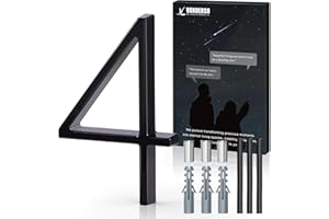 5 Inch Floating House Number 4, VONDERSO Black Metal Modern Outdoor Address Sign for Yard Street and Mailbox, Zinc Alloy Solid Address Numbers and Letters with Exquisite Drawing Process