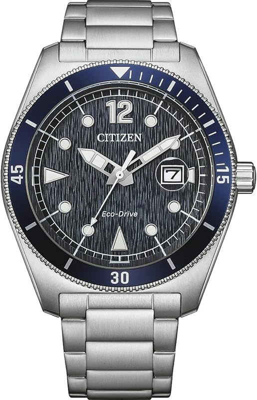 Eco-Drive Herrenuhr Edelstahl, Blau, 43 mm, AW1881-52L